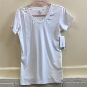 Tommy Copper women’s L NWT White V-Neck T-Shirt top